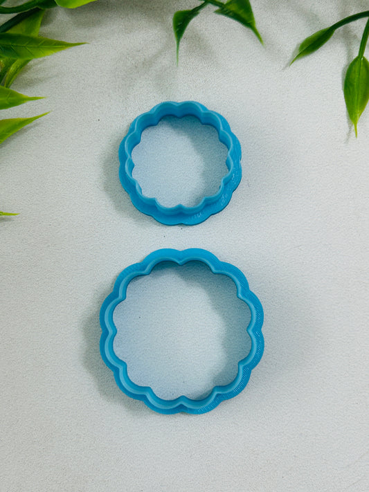 Ruffled Flower Outline Polymer Clay Cutter 10 Sizes You Choose