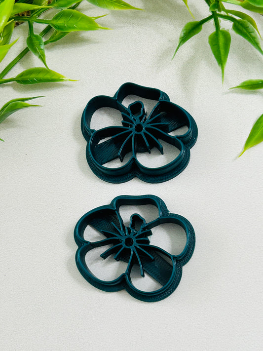 2pc Hibiscus Flower Imprint Polymer Clay Cutter 8 Sizes You Choose