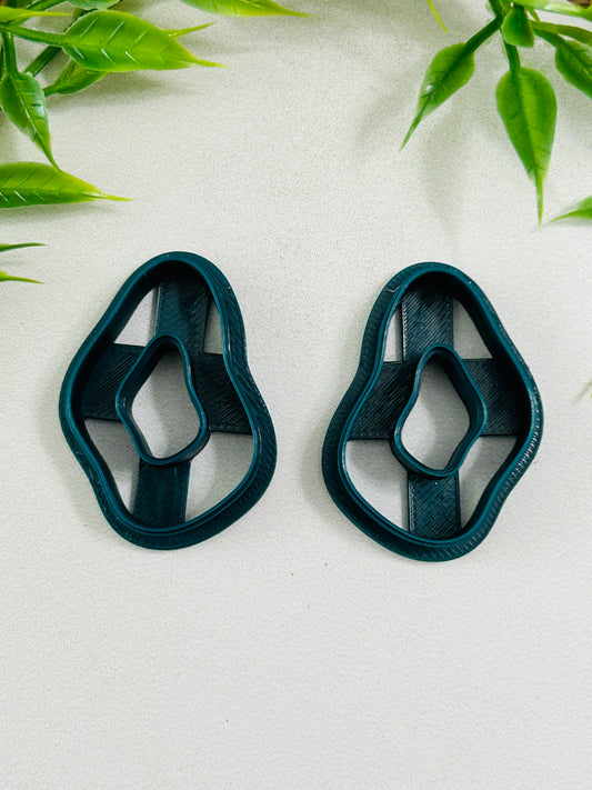 2pc Abstract Jiggle Donut Open Center Polymer Clay Cutter 8 Sizes You Choose