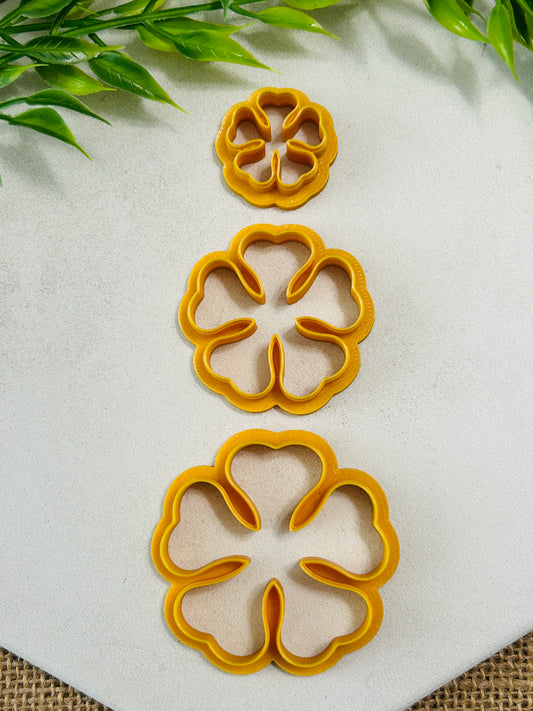 2pc Heart Flower Imprint Polymer Clay Cutter Set 6 Sizes Available You Choose