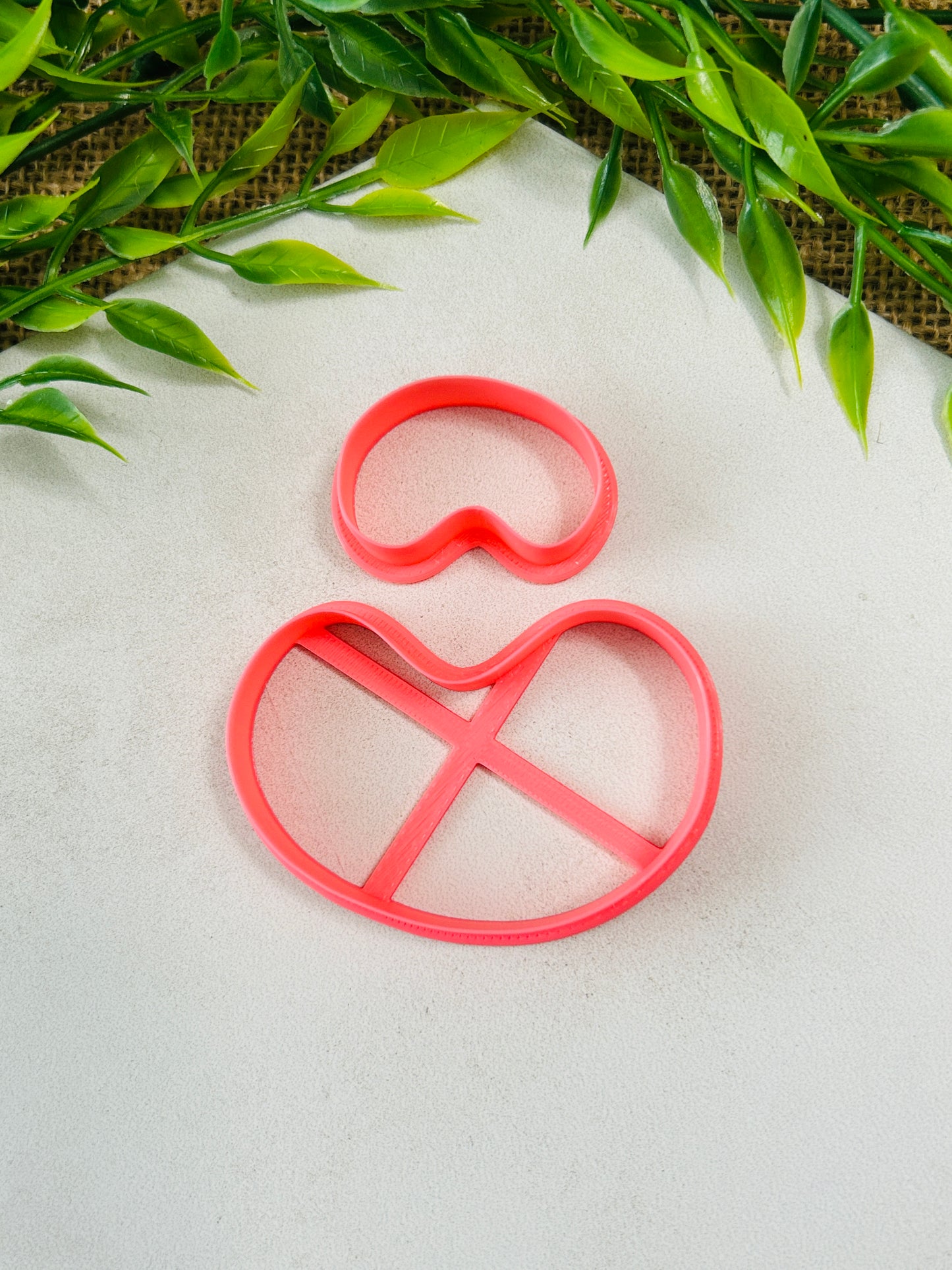 2pc Abstract Bean Outline Cutter Set Polymer Clay Cutter 10 Sizes You Choose