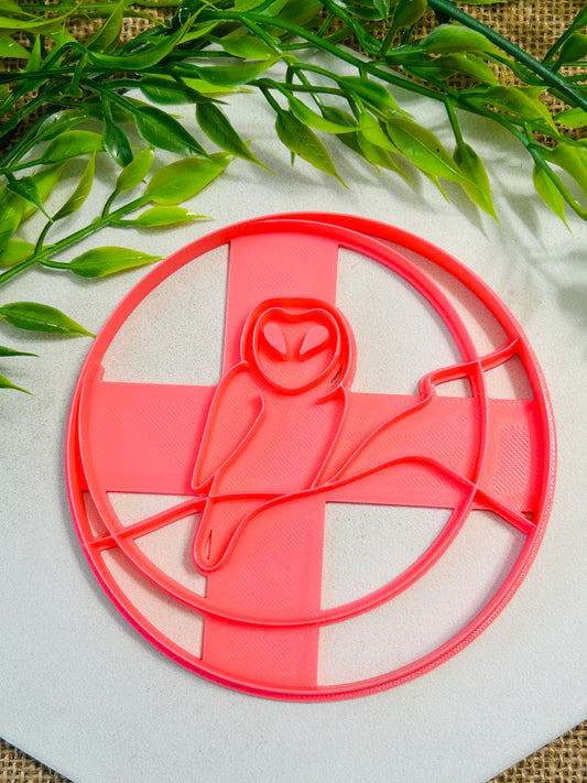 Owl and Moon Imprint Trinket Dish Coaster Or Wall Hanging Imprinted Polymer Clay Cutter 3 Sizes YOU CHOOSE