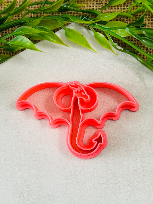 2pc Mystical Dragon Fantasy Imprint Cutter Set Polymer Clay Cutter 4 Sizes You Choose