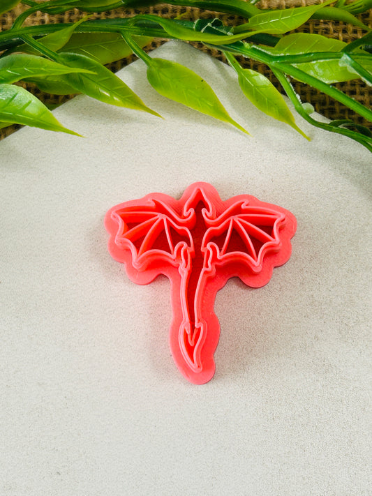2pc Dragon In Flight Fantasy Imprint Cutter Set Polymer Clay Cutter 8 Sizes You Choose