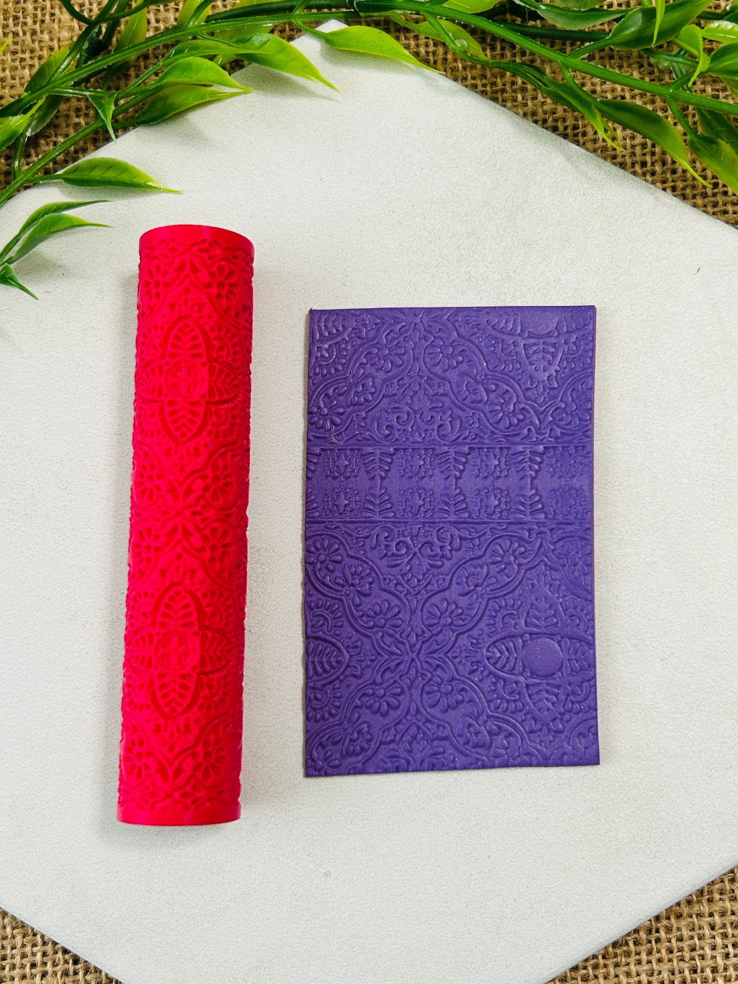 Ornate Tapestry Texture Roller For Polymer Clay