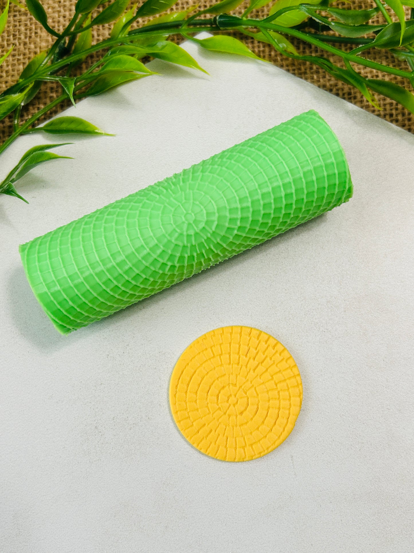 Mosaic Circles Pattern Texture Roller For Polymer Clay