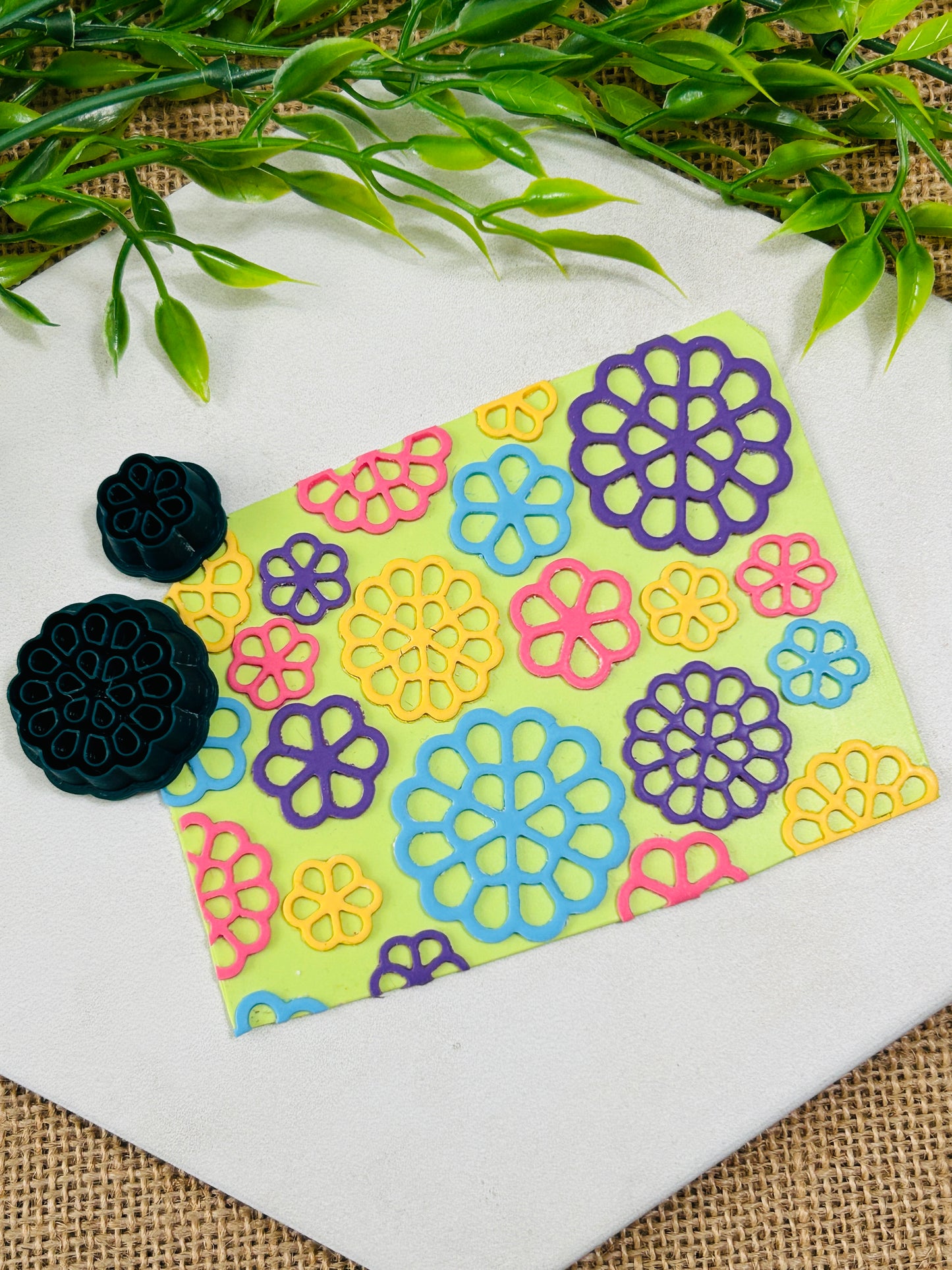 2pc Floral Lace Doily Cut Out Duo Polymer Clay Cutter Set 11 Sizes Available You Choose