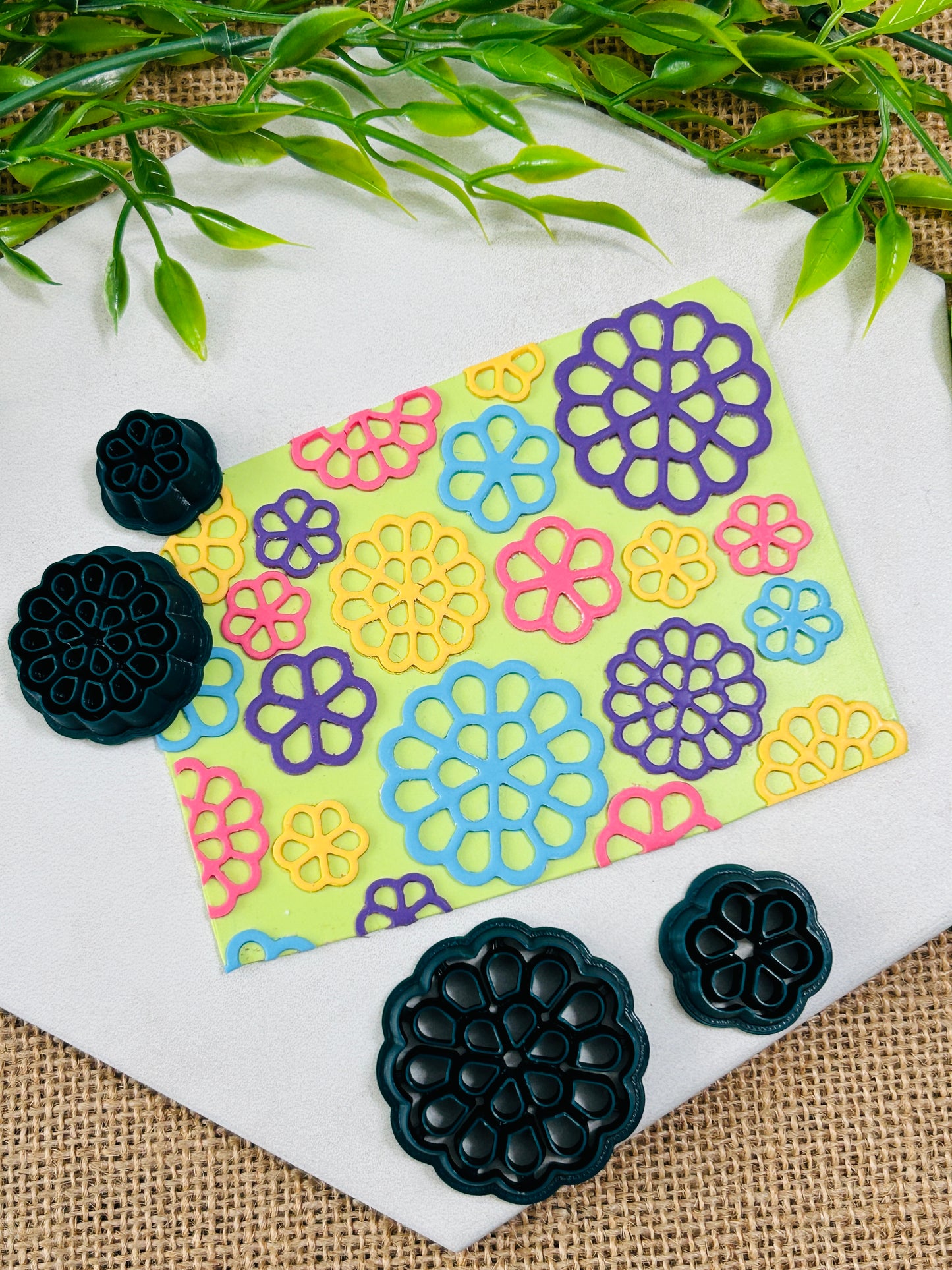 2pc Floral Lace Doily Cut Out Duo Polymer Clay Cutter Set 11 Sizes Available You Choose