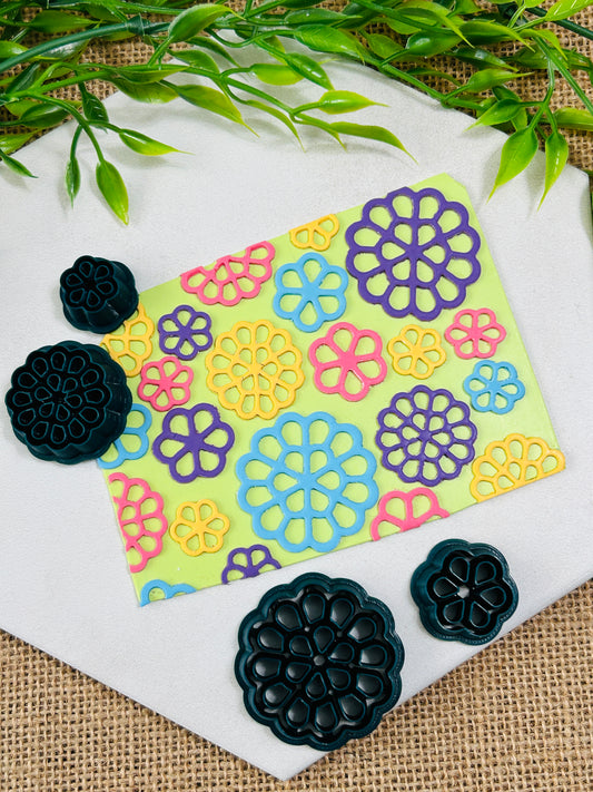 2pc Floral Lace Doily Cut Out Duo Polymer Clay Cutter Set 11 Sizes Available You Choose