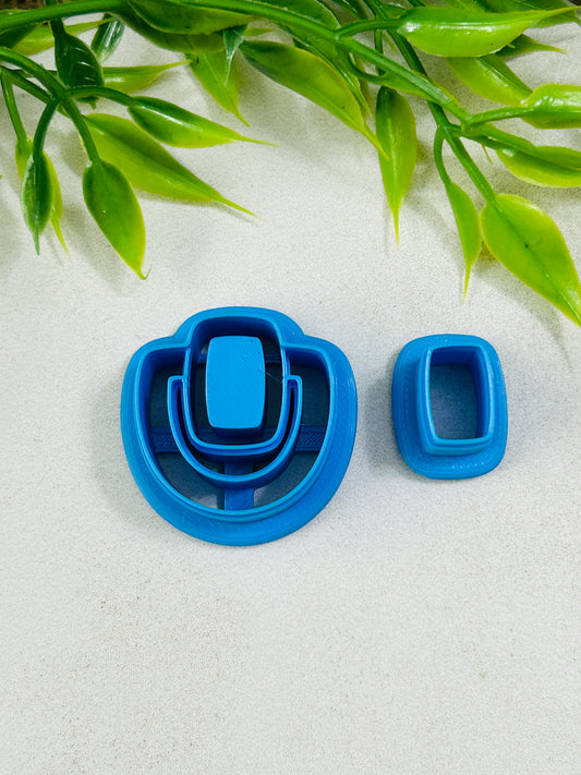 2pc Greti Bezel Macrame Dangle Polymer Clay Cutter Set 3 Sizes Available You Choose