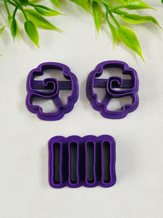 3pc Combo Hurry Dangle Mirrored Polymer Clay Cutter Set 3 Sizes Available You Choose