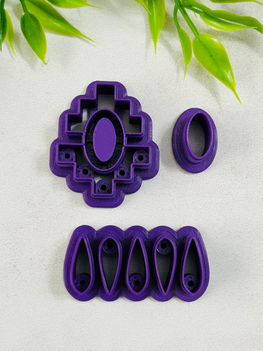 3pc Zephyr Bezel Dangle Polymer Clay Cutter Set 3 Sizes Available You Choose