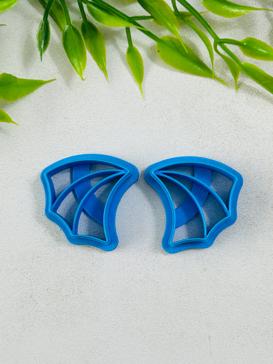 2pc Mirrored Gothic Wings Imprint Polymer Clay Cutter Set 8 Sizes You Choose