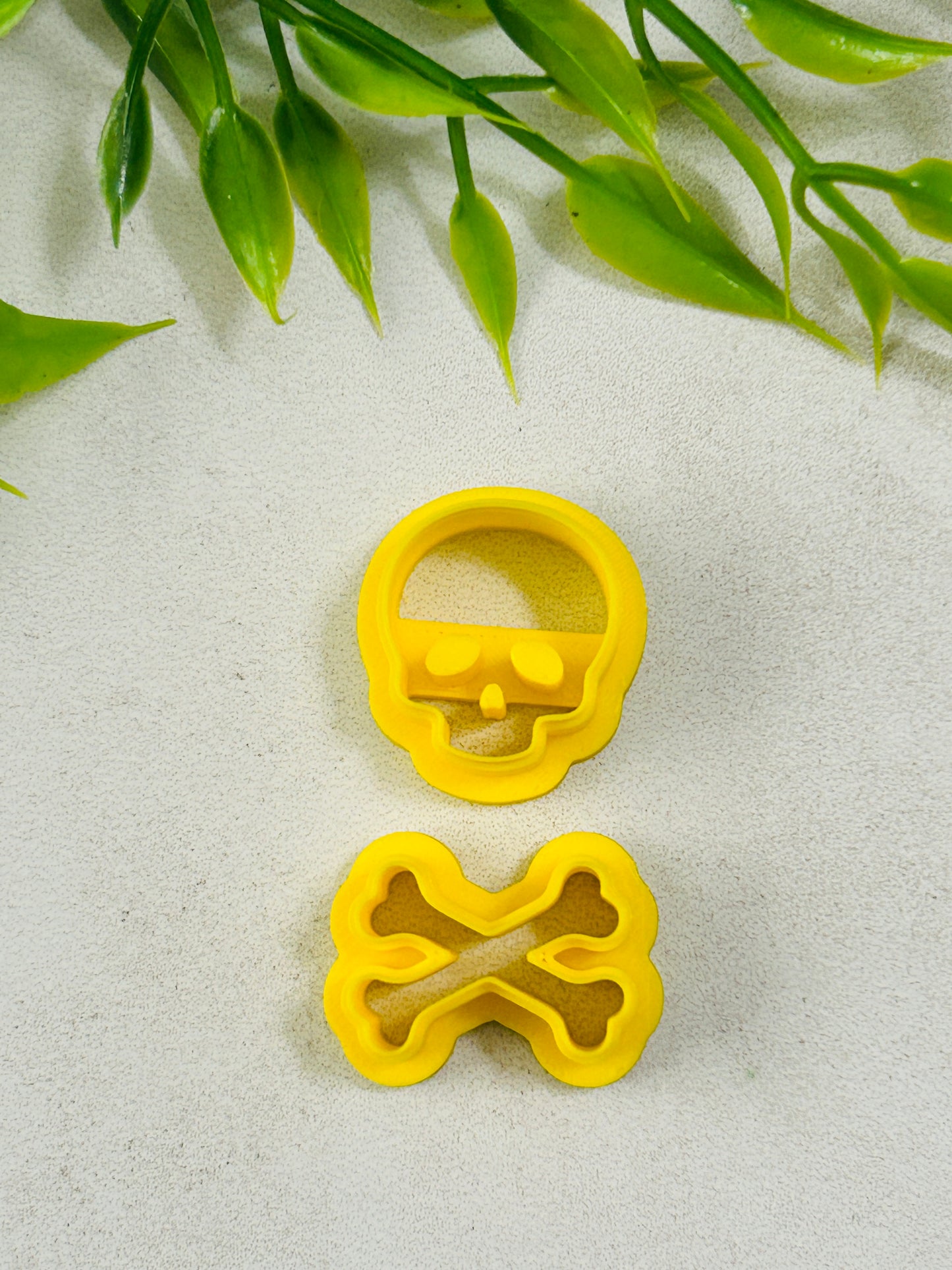 2pc Skull and Crossbones Imprint Polymer Clay Cutter Set 11 Sizes You Choose