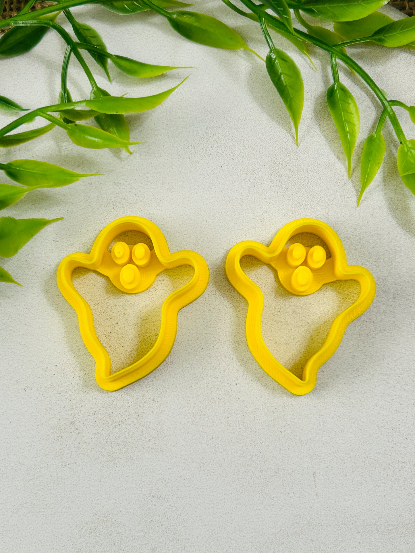 2pc Mirrored Flying Ghost Imprint Polymer Clay Cutter Set 8 Sizes You Choose