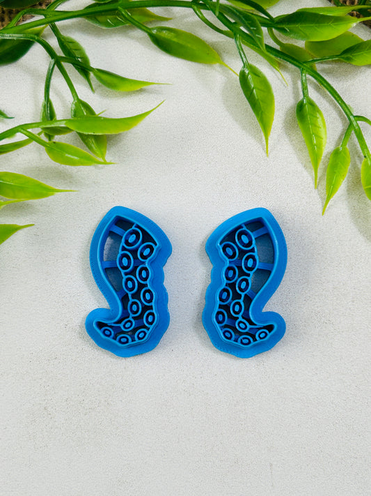 2pc Mirrored Octopus Tentacles Imprint Polymer Clay Cutter Set 5 Sizes You Choose
