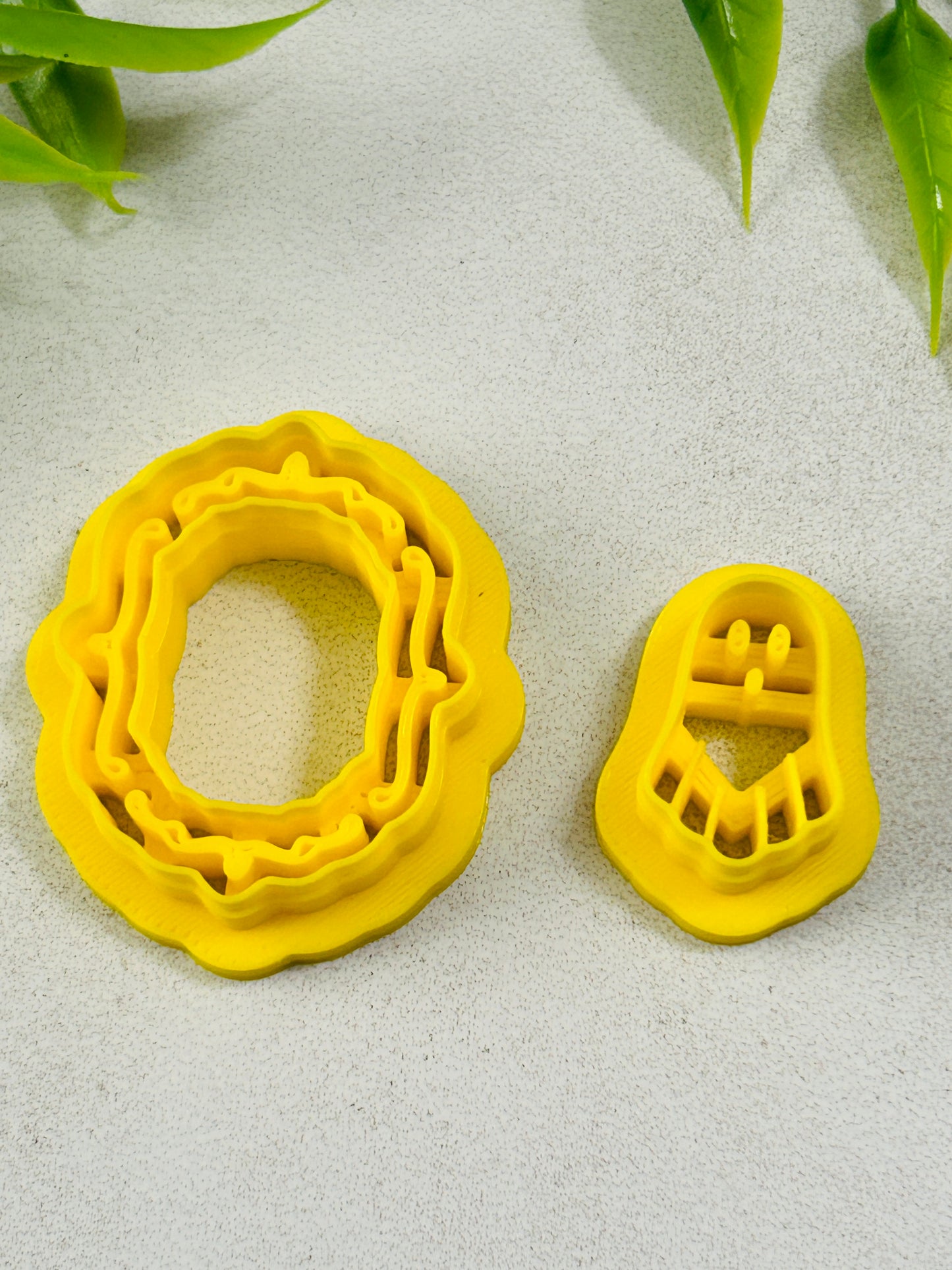 2pc Gothic Open Frame and Mini Ghost Imprint Polymer Clay Cutter Set 5 Sizes You Choose