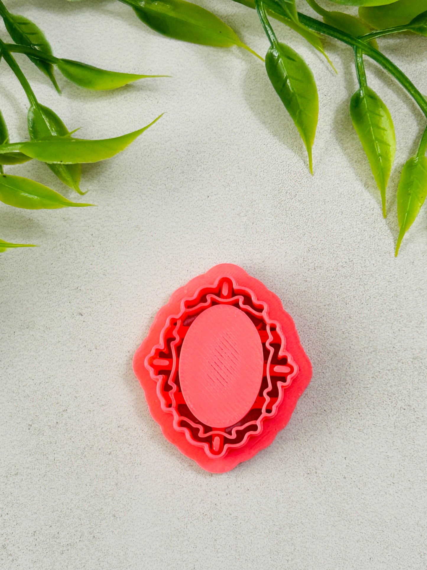 Fancy Decorative Oval Imprint Cameo Frame Style 3 Polymer Clay Cutter Set 5 Sizes You Choose