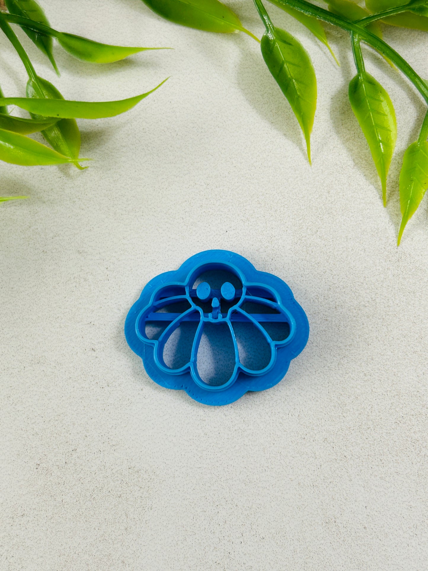 Doom Bloom Droopy Skull Half Flower Imprint Polymer Clay Cutter 4 Styles and 5 Sizes YOU CHOOSE
