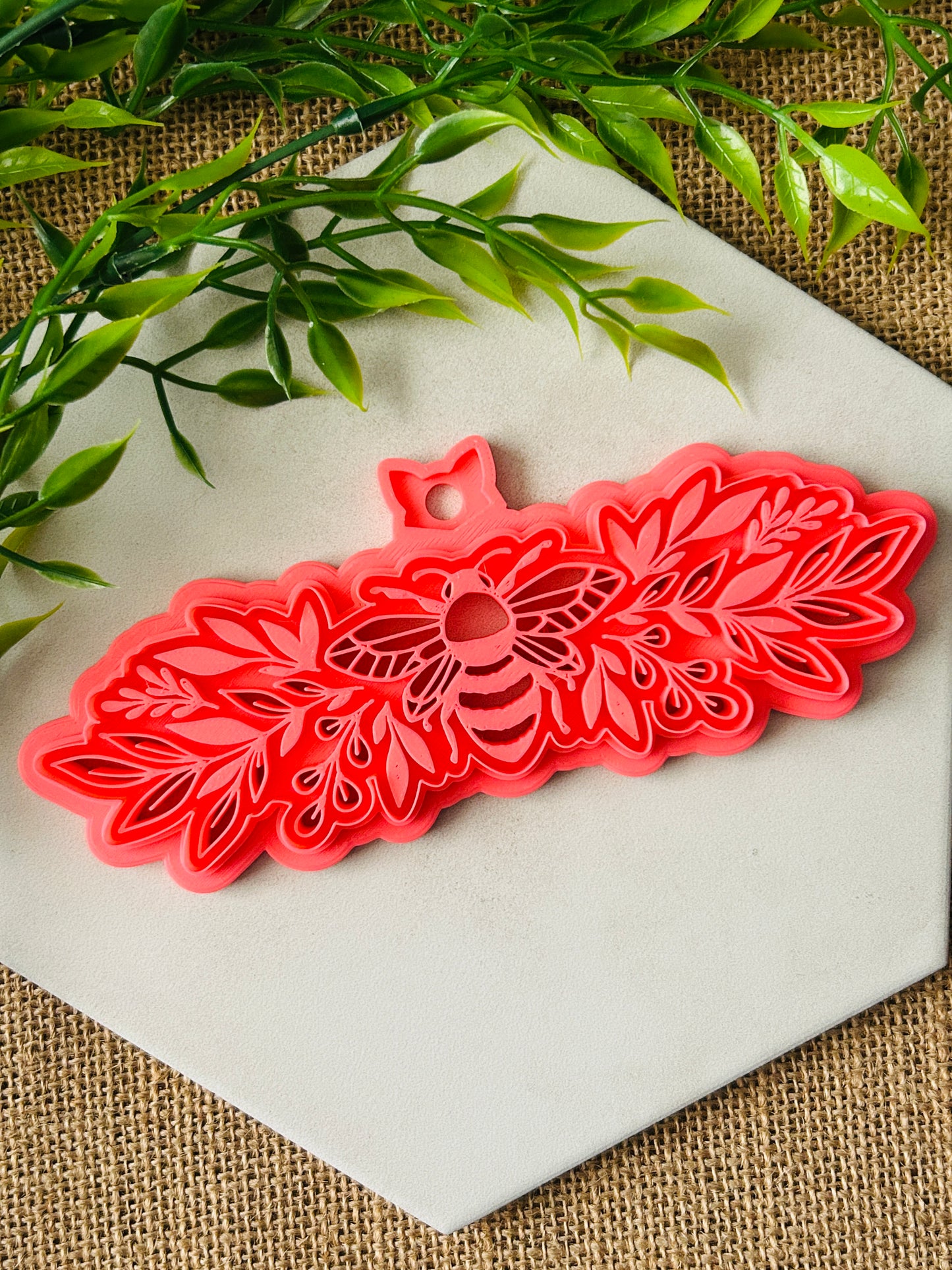 Ornate Bee Headband Bracelet or Bookmark Polymer Clay Cutter TPAB