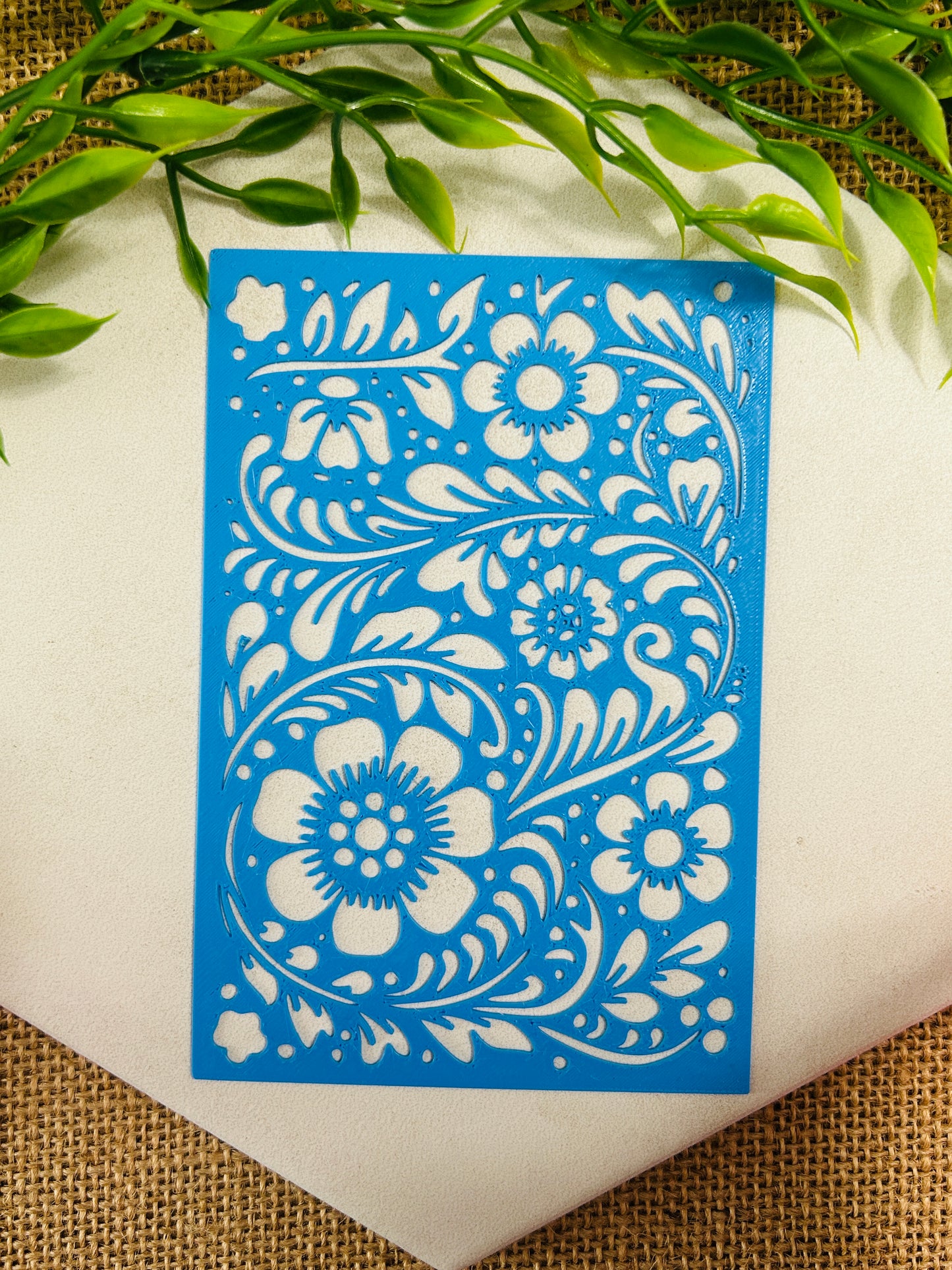 Tooled Leather Flowers Stencil For Polymer Clay