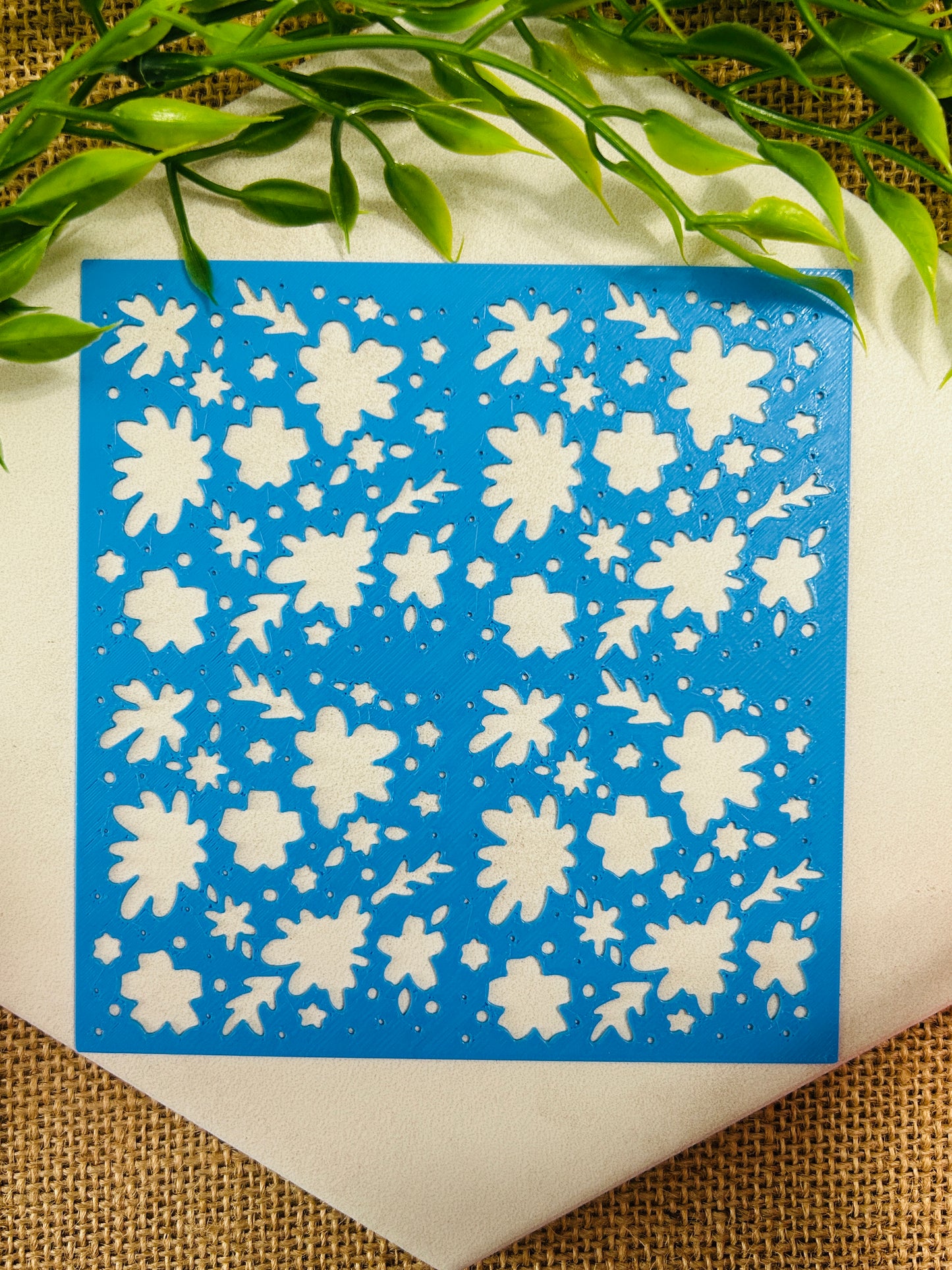 Abstract Boho Flower Meadow Stencil For Polymer Clay