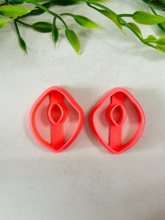 2pc Abstract Open Diamond Polymer Clay Cutter 8 Sizes You Choose