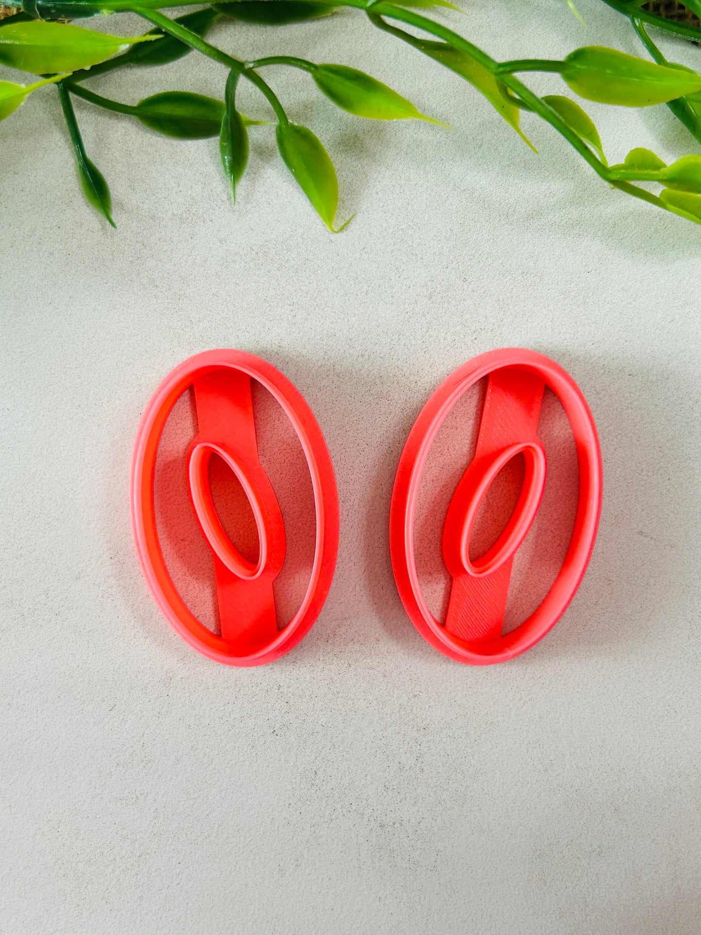 2pc Tilted Open Oval Polymer Clay Cutter 8 Sizes You Choose