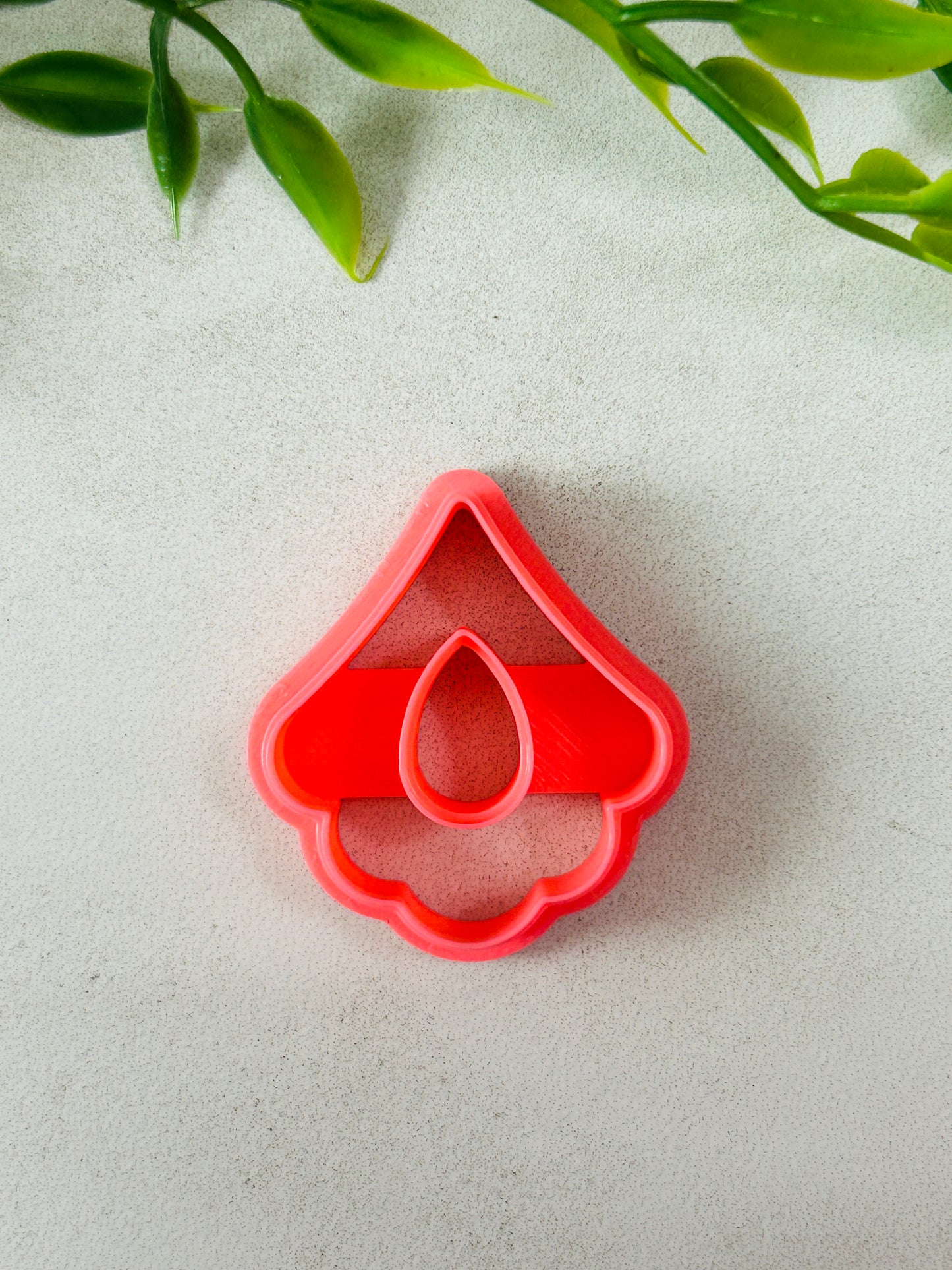 Scallop Petal Drop Outline or Cut Out Center Polymer Clay Cutter 10 Sizes and 2 Styles You Choose