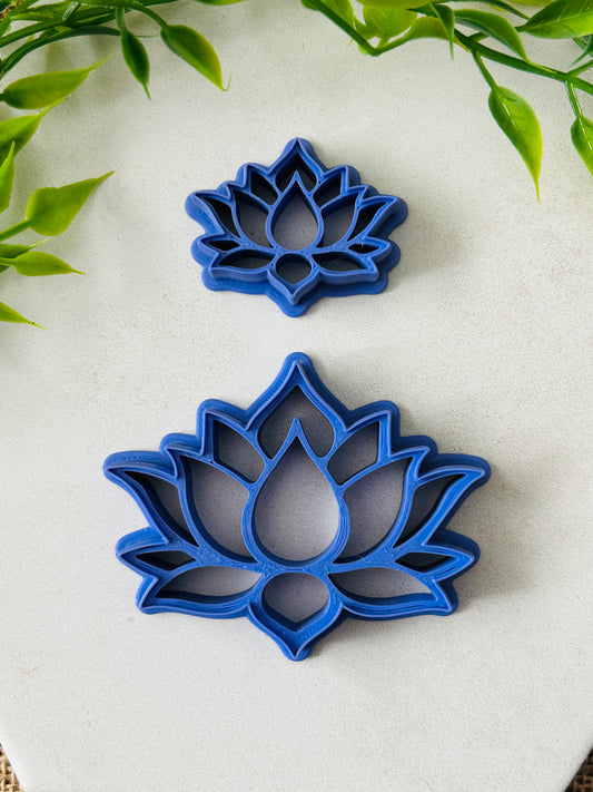 Jen's Lotus Fantasy Imprint Polymer Clay Cutter 2 Sizes You Choose