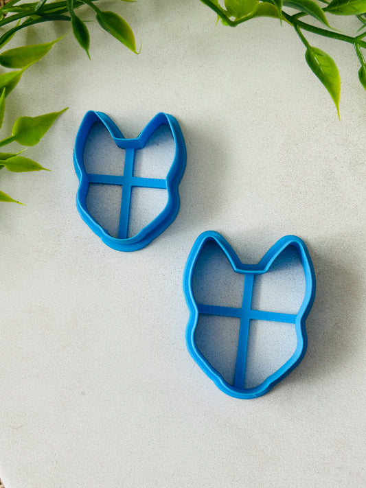 Jen's Dog Head Shape Outline Polymer Clay Cutter 2 Sizes You Choose