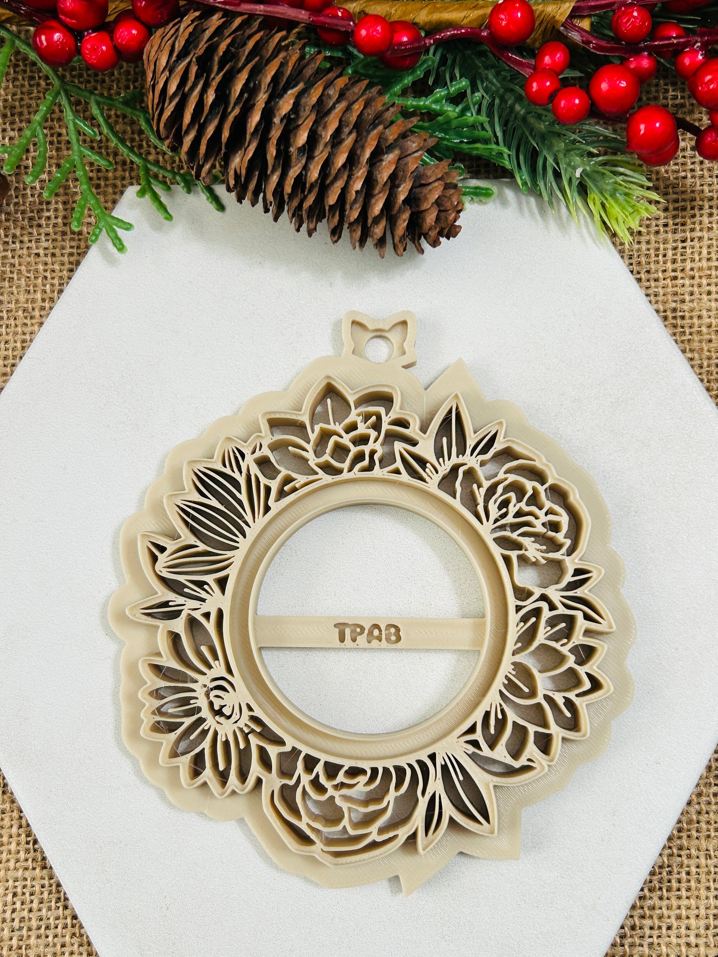 Floral Frame Imprint Ornament Or Trinket Dish Polymer Clay Cutter TPAB