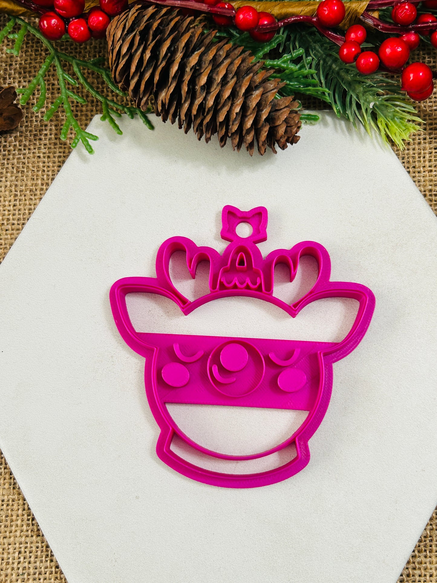 Sweet Reindeer Imprint Ornament Polymer Clay Cutter TPAB