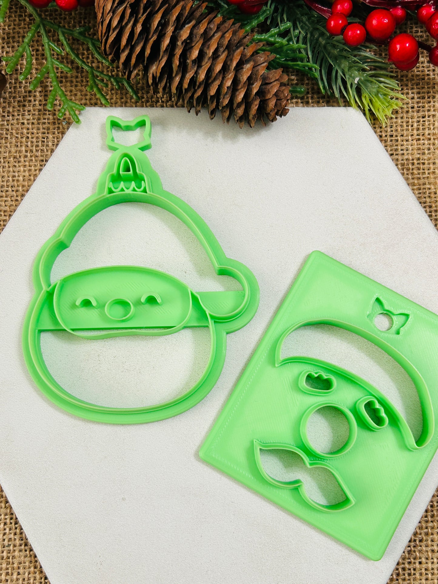 Sweet Santa 3d Ornament Imprint Polymer Clay Cutter TPAB