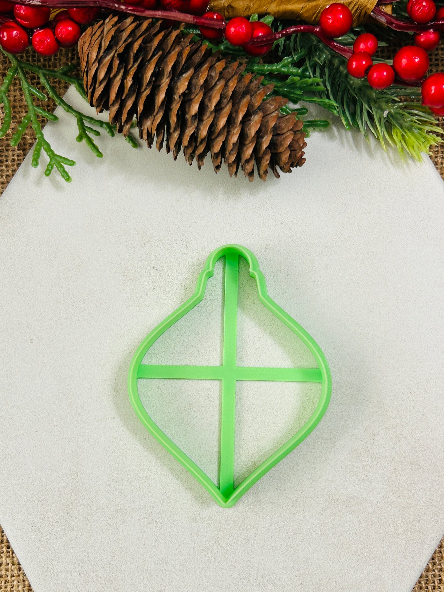 Vintage Bauble Ornament Style 6 Polymer Clay Cutter