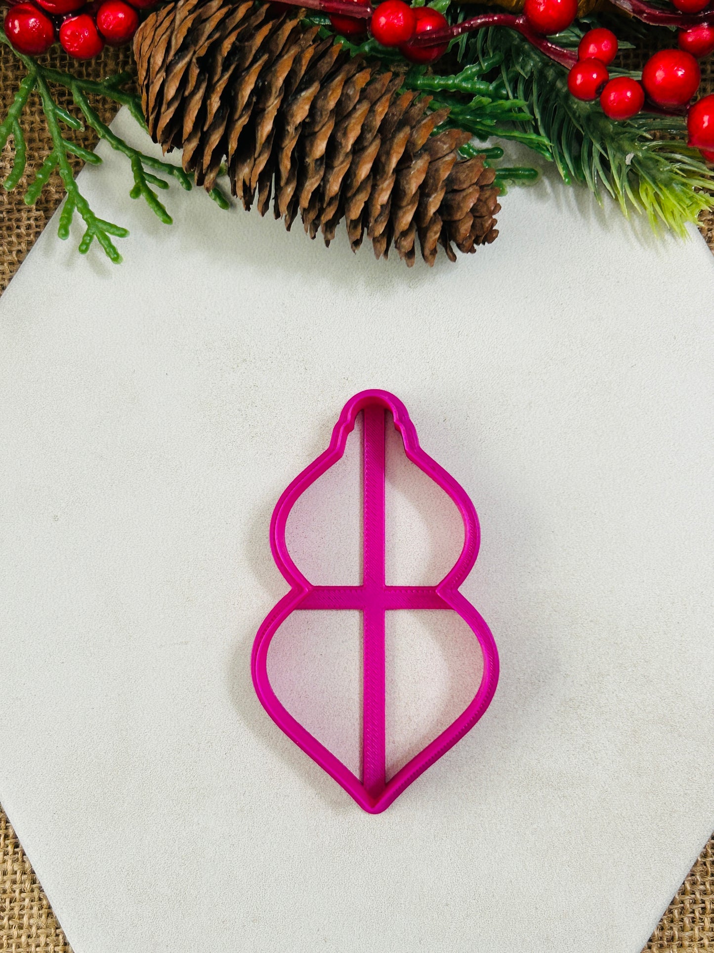 Vintage Bauble Ornament Style 7 Polymer Clay Cutter