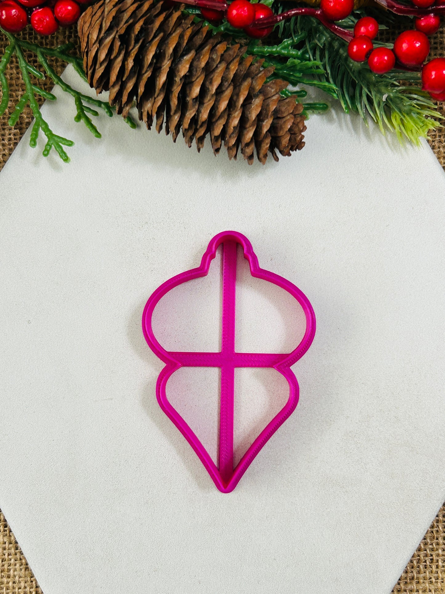 Vintage Bauble Ornament Style 8 Polymer Clay Cutter