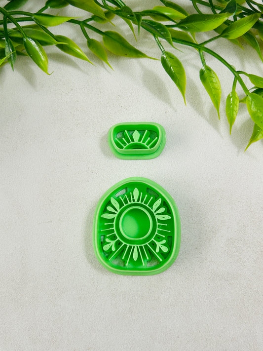 2pc Leafy Burst Imprint Polymer Clay Cutter Set