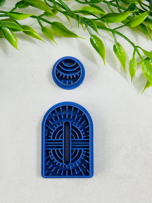 2pc Tribal Weave Arch Imprint Polymer Clay Cutter Set