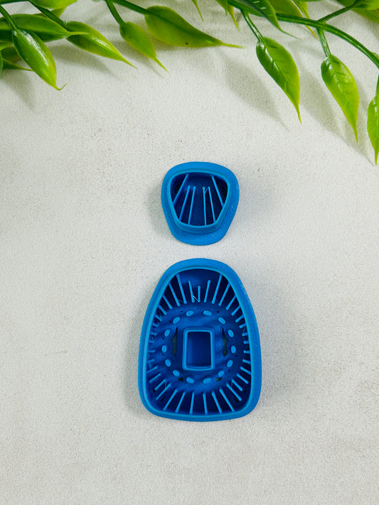 2pc Radial Boho Burst Imprint Polymer Clay Cutter Set