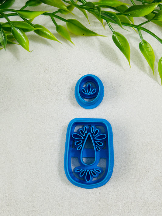 2pc Floral Elegance Imprint Polymer Clay Cutter Set