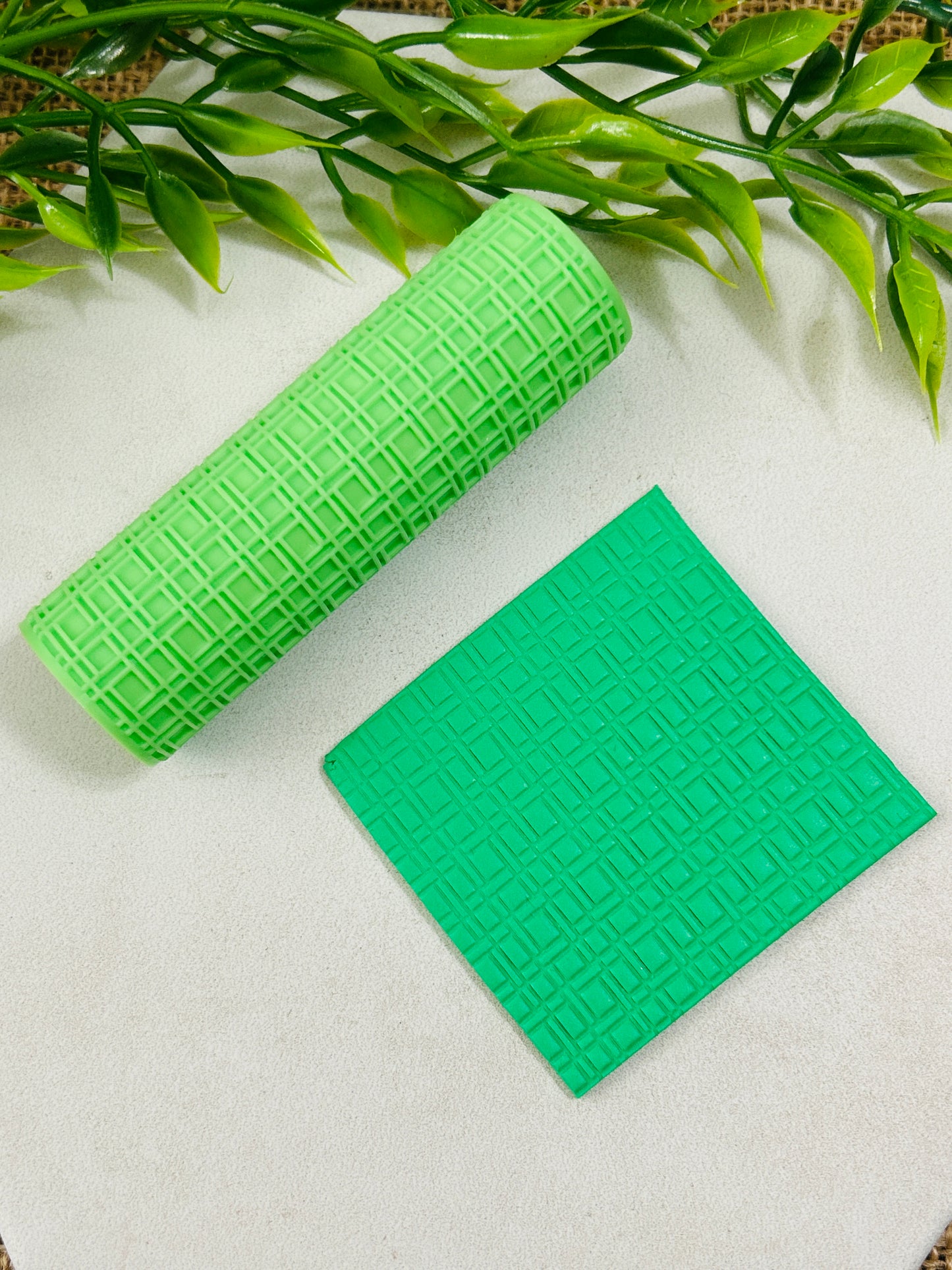 Plaid Pattern Texture Roller For Polymer Clay