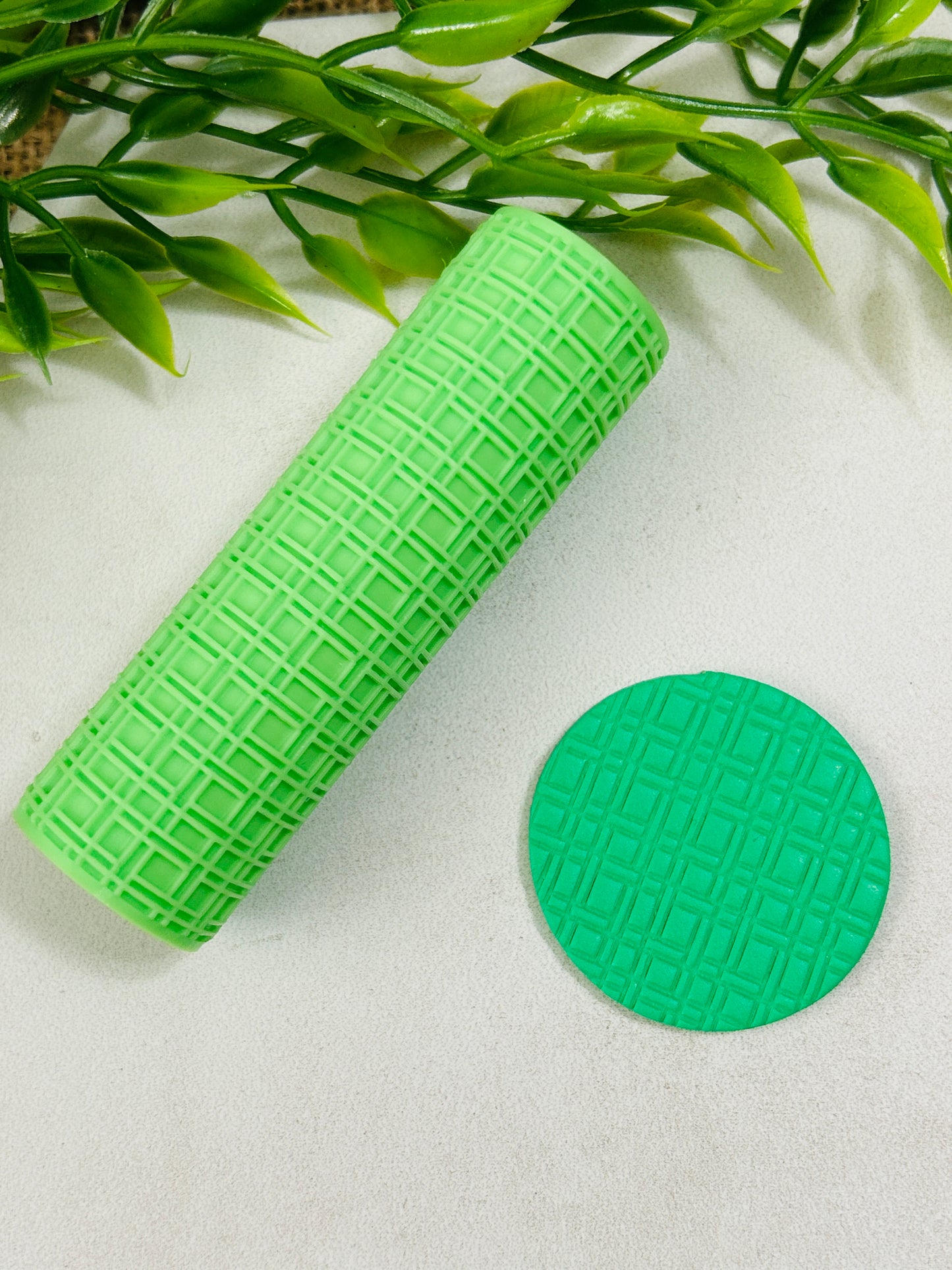 Plaid Pattern Texture Roller For Polymer Clay
