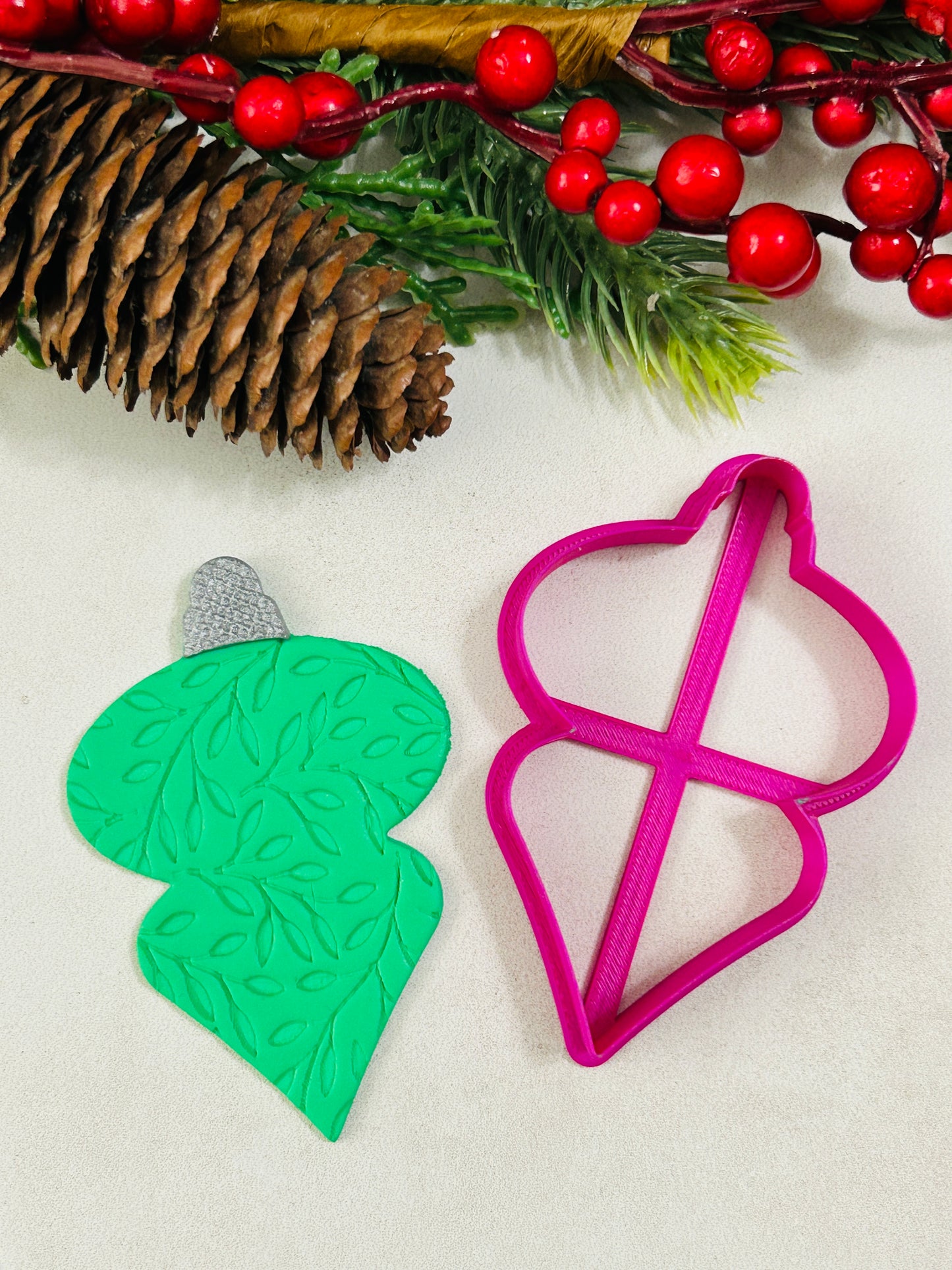 Vintage Bauble Ornament Style 8 Polymer Clay Cutter