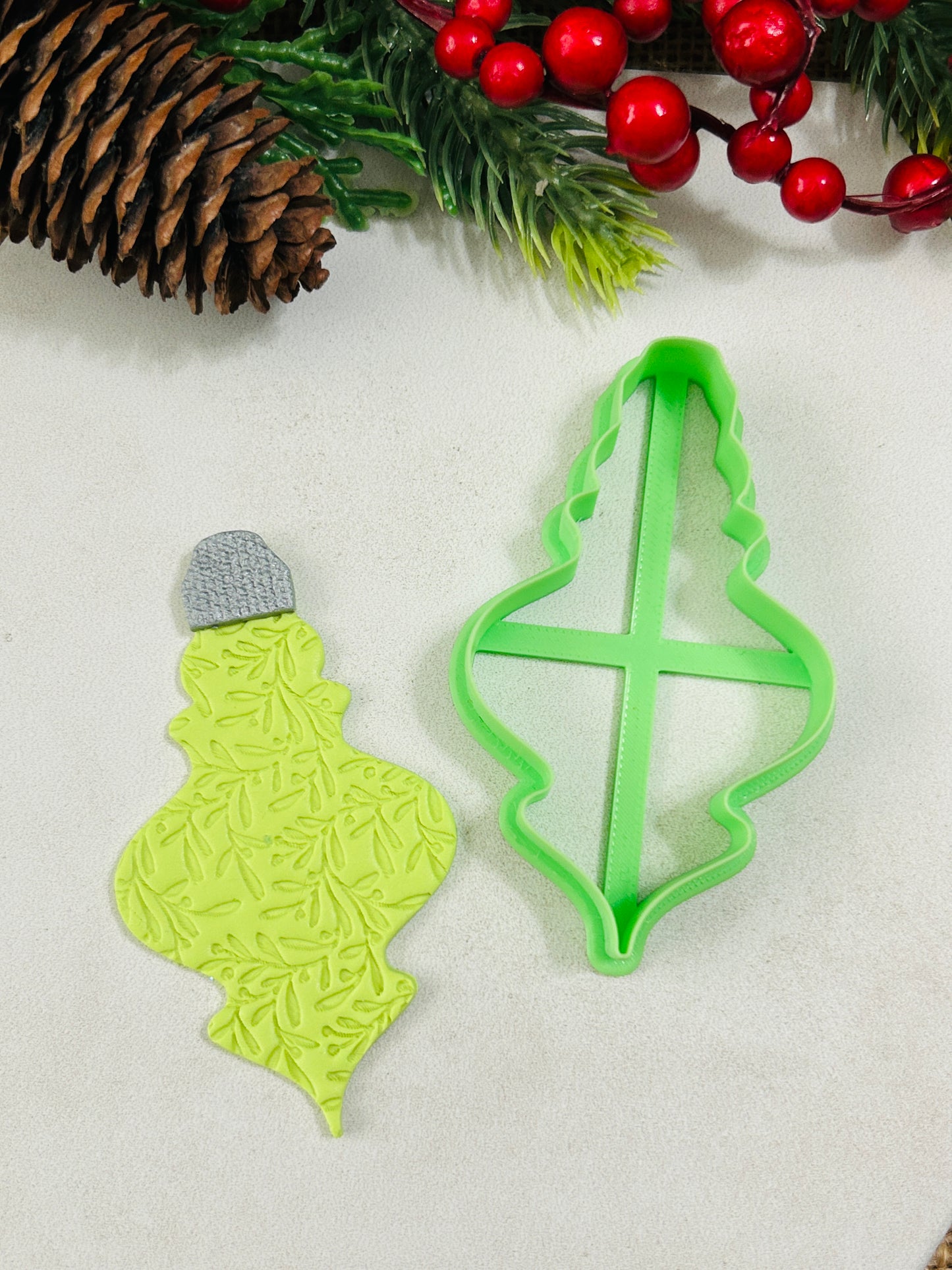 Vintage Bauble Ornament Style 1 Polymer Clay Cutter