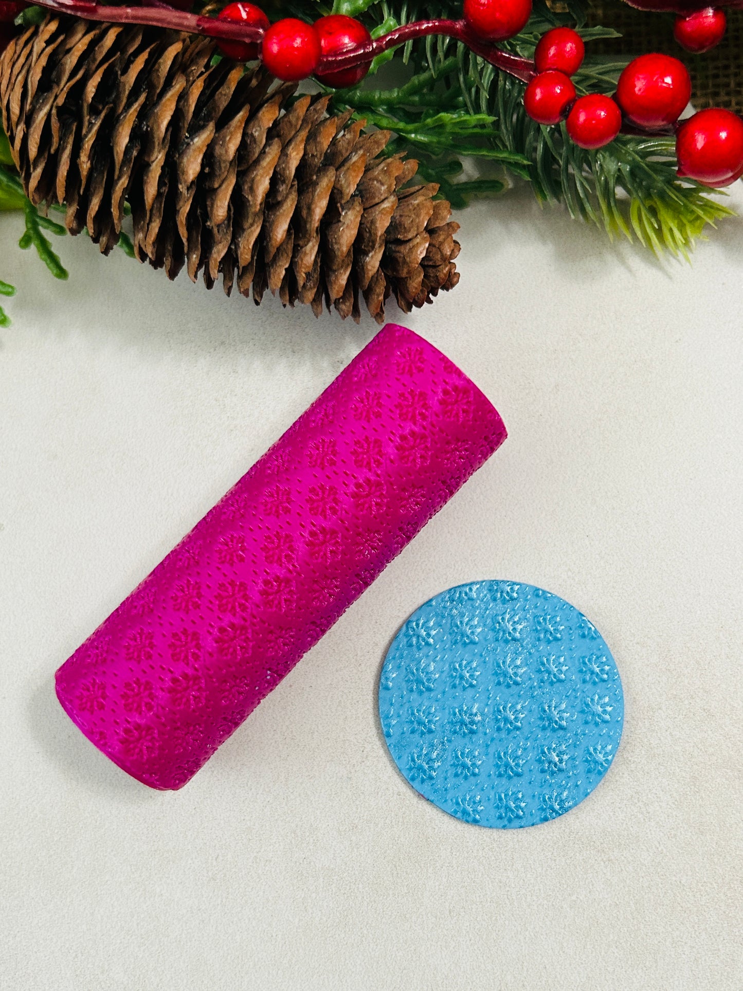 Teeny Snowflakes Pattern Texture Roller For Polymer Clay