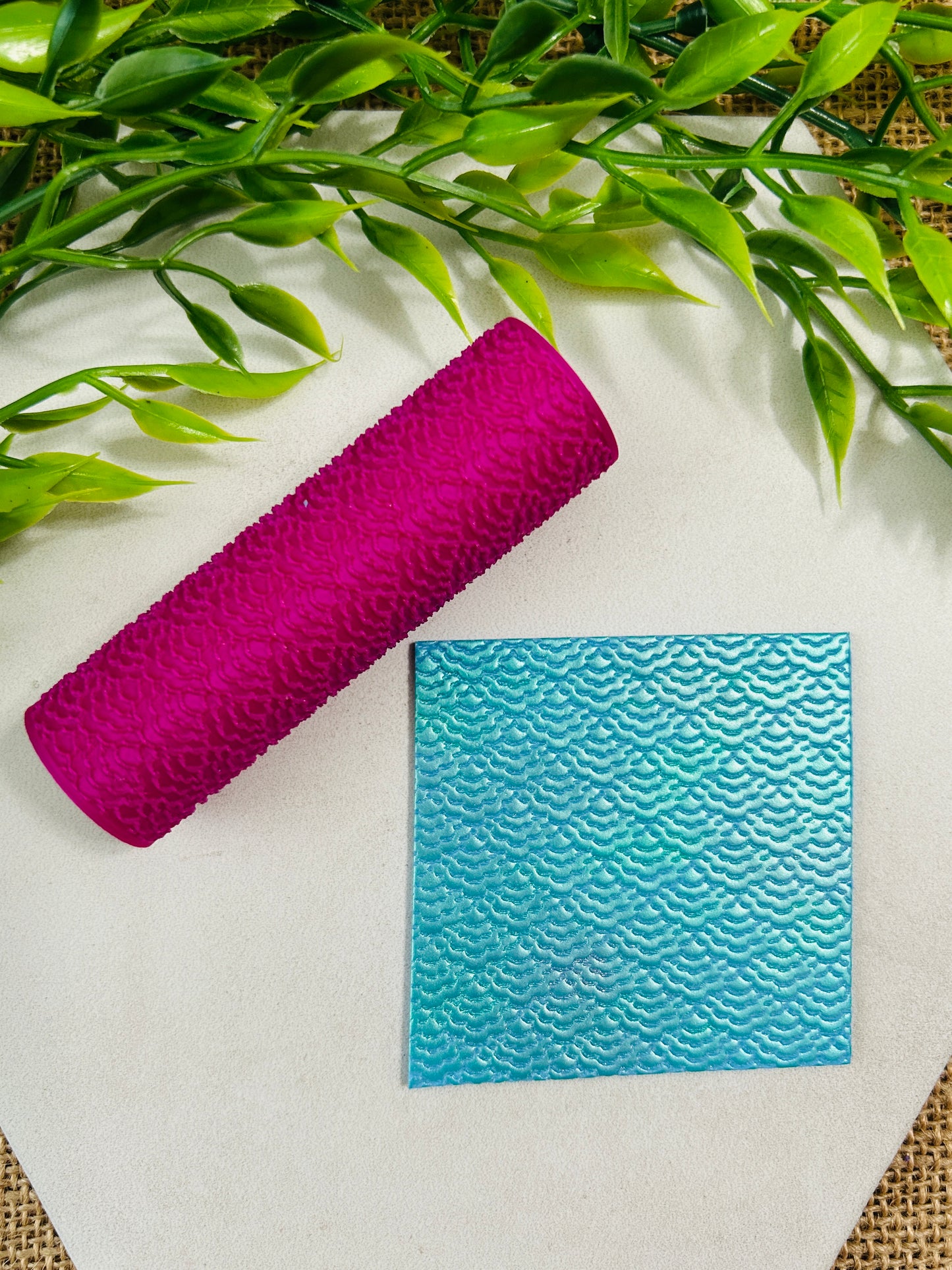 Floral Scallop Pattern Texture Roller For Polymer Clay