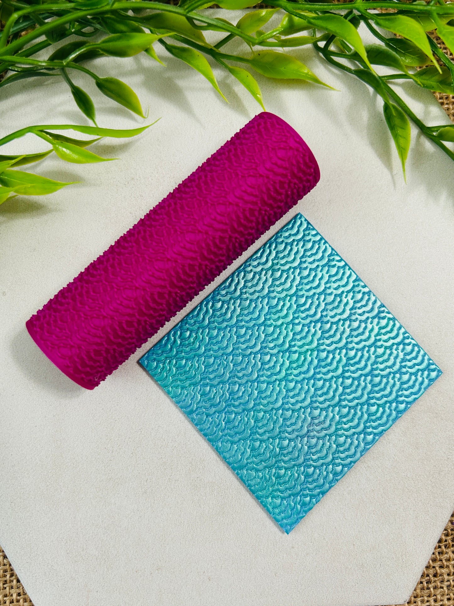 Floral Scallop Pattern Texture Roller For Polymer Clay