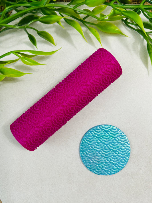 Floral Scallop Pattern Texture Roller For Polymer Clay