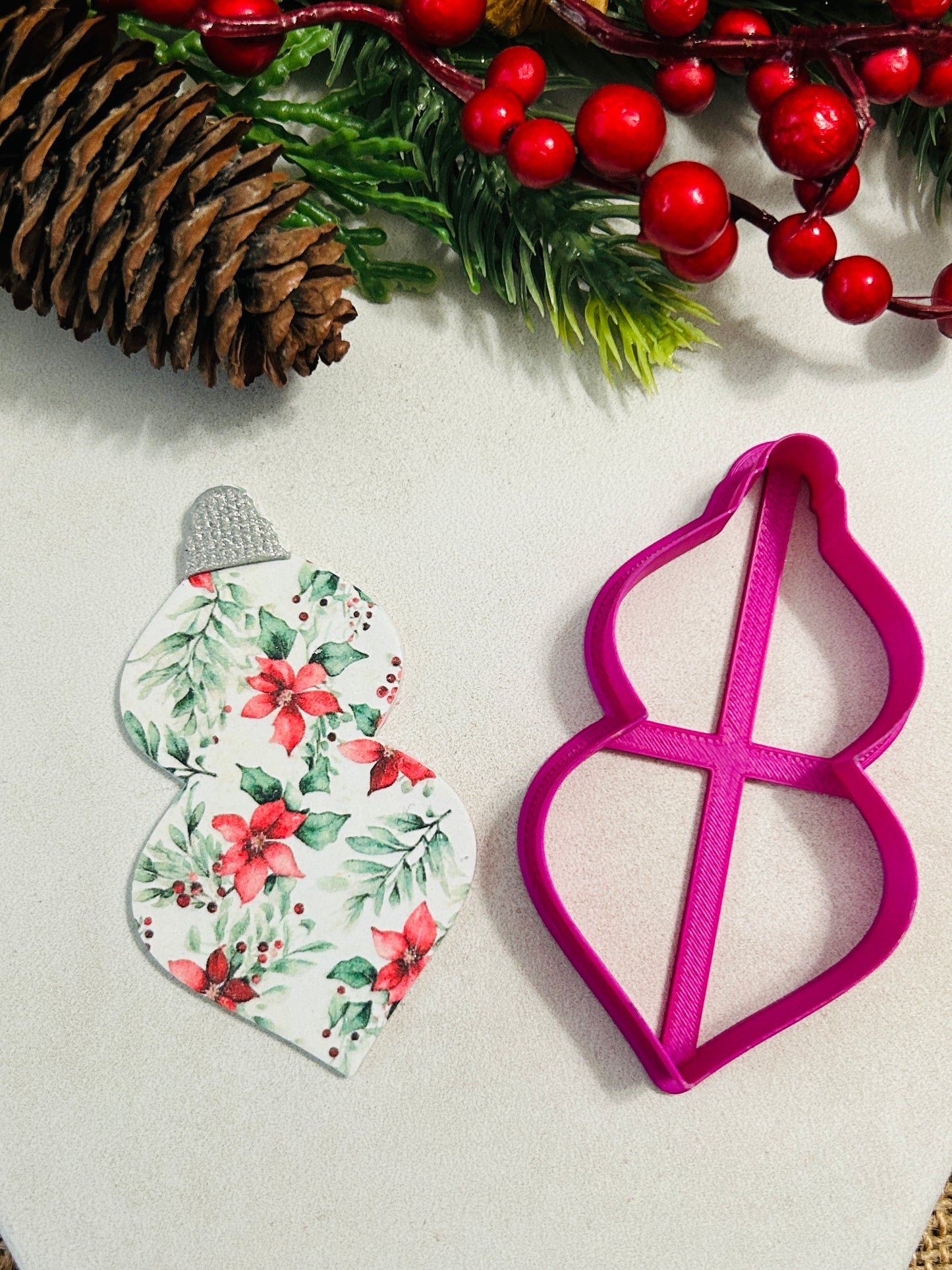 Vintage Bauble Ornament Style 7 Polymer Clay Cutter